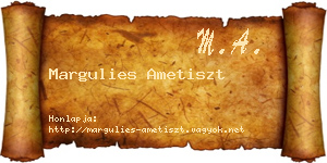 Margulies Ametiszt névjegykártya